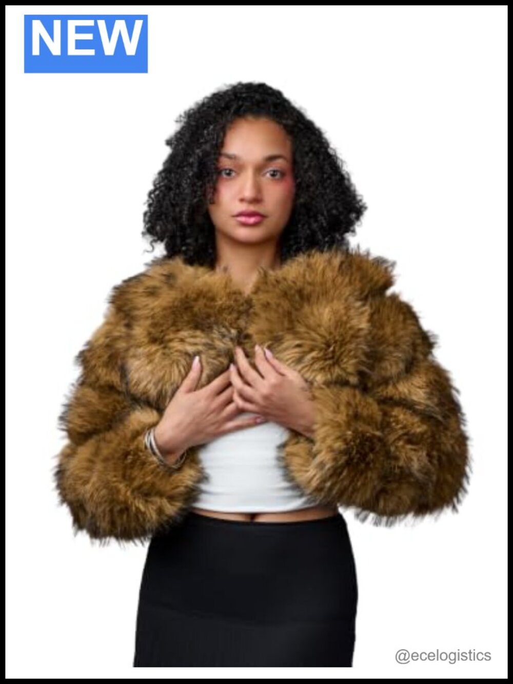 Women's Cropped Faux Fur Bolero Jacket Luxury Shrug